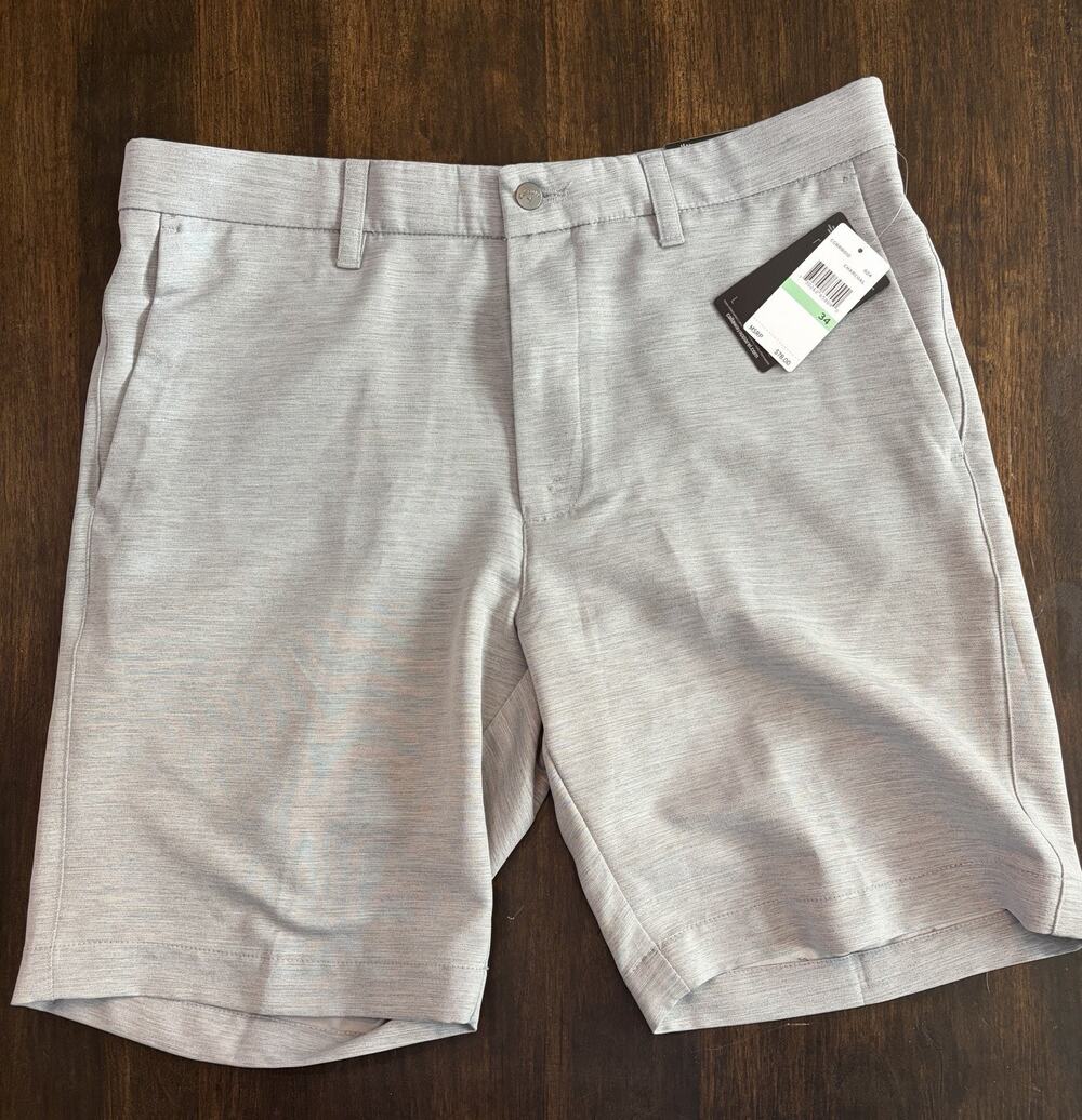Z25 Callaway Golf Shorts Mens 34 9" Gray Performance Stretch Flat Front NWT $70